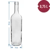 Weinflasche 0,75 L weiß – Verpackung von 8 St. - 3 ['butelka 750ml', ' butelka na wino', ' butelka biała', ' butelki do wina', ' butelki po winie', ' szklana butelka ', ' butelka z korkiem', ' butelki z korkiem', ' butelki 0', '7']